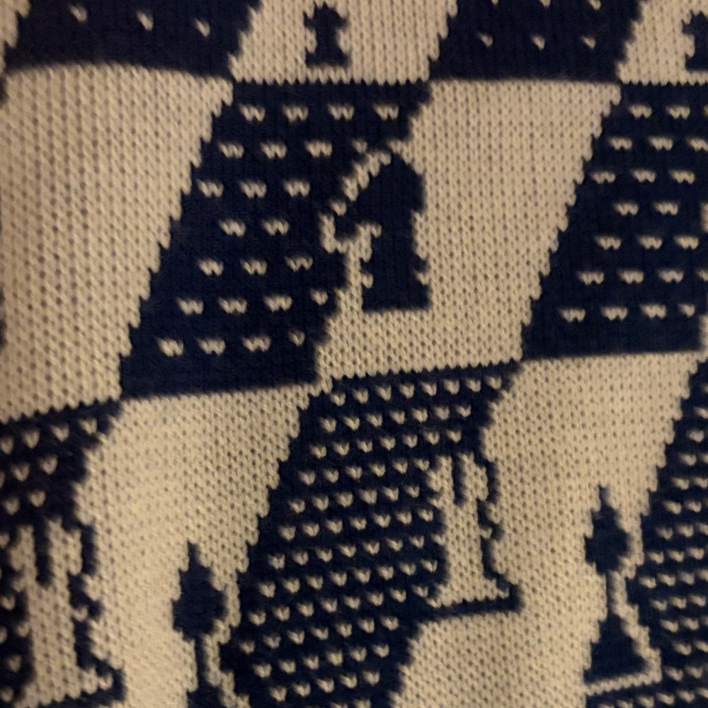 Vintage cool Men's Chess Pattern Sweater Vest - Blue and Gray unique !! Unisex - Picture 6 of 6